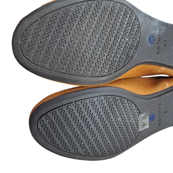 Rothys The Flat Round Toe Ballet Flat Size 6 Fawn Brown Slip On Caramel Knit - Picture 7 of 13